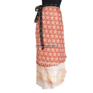 Jupes paréo de créateur en soie imprimée, enveloppantes, réversibles, longueur 38 pouces, style vintage, pour la plage ou comme cache-maillot - Product Image 4