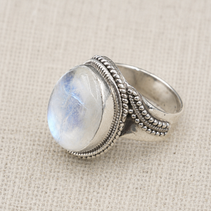 Top Quality Rainbow Moonstone <b>Statement</b> <b>Ring</b> 925 Sterling Silver Rose Gold Yellow Gold Plated Handmade Oval Gemstone Jewelry men - Product Image 6