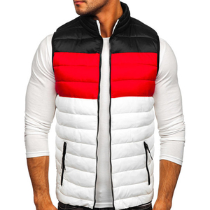 2025 New Custom Men's Winter Oem Outdoor Puffer Vest High Street Style Linen Shell Woolen Fabric <b>Warm</b> Sleeveless Jacket - Product Image 1