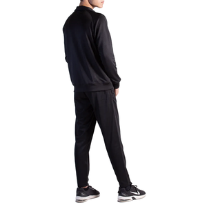 Ensemble de survêtement noir pour homme avec veste zippée et pantalon de jogging avec poches latérales, tenue décontractée pour l'automne - Product Image 2