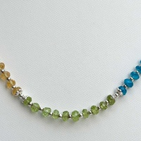 Collier en argent 925 fait main avec des perles rondes facettées en pierres semi-précieuses naturelles de haute qualité de 3 mm et 4 mm, bijoux de mode
