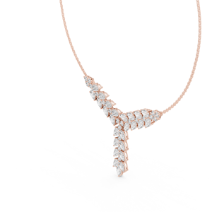 Collar llamativo con diseño de viña de diamantes en forma de marquesa y pera, en oro. - Product Image 4