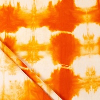Tissu de luxe fait main en toile orange de coton imprimé Tie & Dye pour la décoration intérieure Tissu de rideau imprimé élégant
