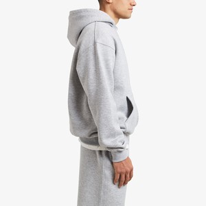 Men's Solid Full <b>Zip</b> <b>Hooded</b> Tracksuit Premium Cotton Fleece Jacket Drawstring Jogger Pants 2 1 Design Breathable Winter Casual - Product Image 6