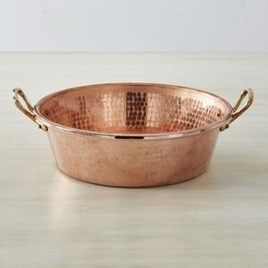 Decorative Pure Copper Uruli Bowl Handmade Hammered Enamel Coated Traditional Chinese Design Serving Vessel <b>for</b> Floating Flowers - Product Image 6