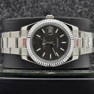 Reloj de Lujo para Hombre de 41 mm, Acero Inoxidable, Mecánico Automático, Analógico, Cristal de Zafiro Negro Sunray, Índice Luminoso, Estilo Ejecutivo - Product Image 5