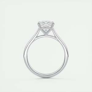 แหวนหมั้นเพชรทรงคุชชั่นคัทเม็ดเดี่ยว 2.00 กะรัต เพชรเพาะเลี้ยงในห้องปฏิบัติการ พร้อมการฝังแบบหนามเตยในทองคำขาว 14k ดีไซน์แบบ Cathedral - Product Image 4