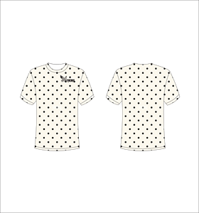 T-shirt à pois pour homme, manches courtes, col rond, coupe classique, imprimé, jersey en polyester, logo sur le devant - Product Image 1