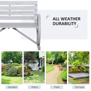 2Garden Gray Patio Bench Chair for Outdoor Decor - Product Image 5