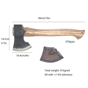 Hache à manche en bois, lame en acier au carbone, pour fendre du bois de chauffage, qualité DIY - Product Image 2