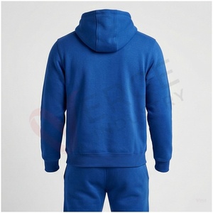 Conjunto Deportivo Azul con Capucha para Hombre, Manga Larga, Color Sólido, Transpirable, Corte Regular, Ropa Casual de Otoño - Product Image 2