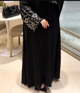 Elegant Brown Embroidered Abaya <b>Long</b> Sleeve Modest <b>Dress</b> <b>For</b> Women Daily Wear All Seasons Middle East Style Rayon Fabric - Product Image 6