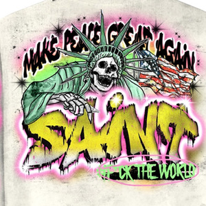 Saint Graffiti Print Short Sleeve T-Shirt <b>Men</b> Regular Fit Streetwear Jersey 100% Cotton <b>Turtleneck</b> Formal - Product Image 5