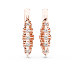 Boucles d'oreilles pendantes en or rose 18 carats, élégantes et luxueuses, avec diamants de laboratoire taille ronde, 1 carat, or blanc et jaune, pour femmes - Product Image 1