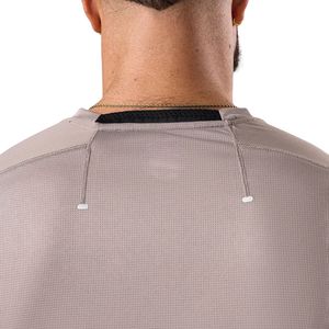 Camiseta deportiva para hombre, color gris piedra, cuello redondo, manga corta, atlética, para gimnasio, entrenamiento, correr, ropa deportiva informal - Product Image 4