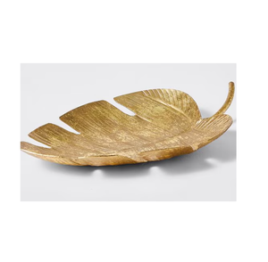 Plat de service populaire en aluminium, forme feuille, finition argentée, pour la maison, la cuisine, la table, les fruits secs et les collations - Product Image 4
