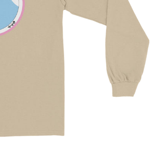 T-shirt unisexe à manches longues kaki avec broderie graphique, col rond, décontracté, en mélange de coton, pour un usage quotidien et une mode décontractée - Product Image 6