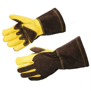 Gants de soudeur de qualité supérieure en Kevlar cousus, 14 pouces |   Gants de travail à double couche renforcée avec isolation thermique pour la paume |   Haute température I - Product Image 3