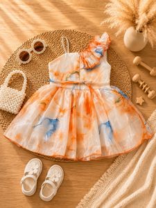 Robe de princesse pêche en tulle doux pour filles, idéale pour anniversaire, mariage et occasions spéciales – Nouvelle collection en promotion - Product Image 5