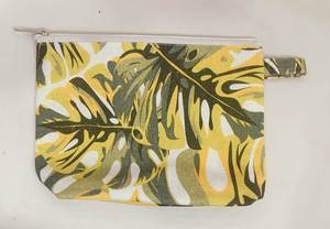 Pochette de maquillage en coton à motif floral aquarelle, sac cosmétique réutilisable et écologique, étui de toilette de voyage, personnalisation OEM, vente en gros - Product Image 4