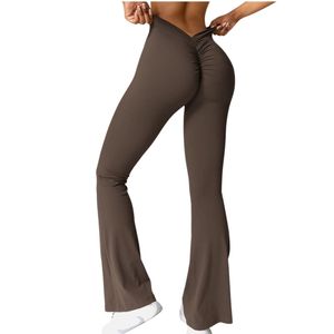 OEM ODM Women High Waist <b>Flare</b> Yoga <b>Leggings</b> Peach Hip Lift Quick Dry Breathable Fitness Gym Pants Wholesale - Product Image 2