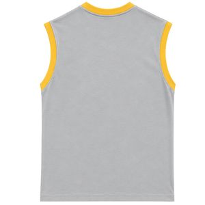 Gray And Yellow Sleeveless Tank Top With Sun Graphic Design Women Casual Summer Cotton Vest Round Neck Custom Fashion Tops OEM - Product Image 2
