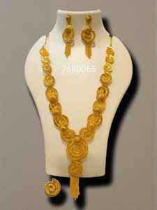 AWAIS HOUSE ชุดเครื่องประดับงานแต่งงาน สร้อยคอและกำไลข้อมือฮิปฮอปประดับเพชรแบบอินฟินิตี้ ชุบทอง 6 กรัม สำหรับเทศกาลผู้หญิงแอฟริกัน - Product Image 5