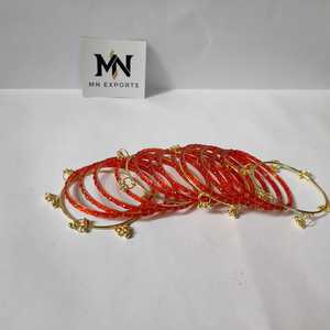 Juego de Brazaletes Kashmiris Rojos de Primera Calidad para Mujer, Colección de Brazaletes Tradicionales y Elegantes para Novia, Artesanía en Vidrio - Product Image 2