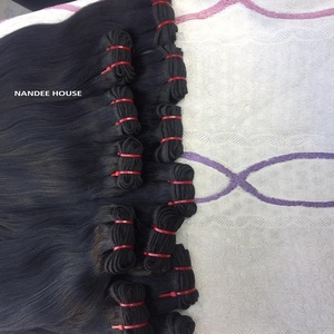 Paquets de cheveux indiens vierges bruts non transformés avec fermeture de dentelle péruvienne alignée sur les cuticules 100% livraison directe sans javel disponible - Product Image 3