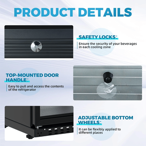 7.4 Cu.Ft Display commerciale frigorifero 35.4 \ "W Anti-appannamento luce LED frigo da banco altezza refrigeratore per bevande 2 vino basso-E - Product Image 2
