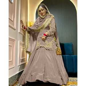 ชุดงานแต่งงานสวยงาม เสื้อเลเฮนกาพร้อมผ้าคลุมไหล่แฟนซี - Product Image 6