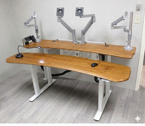 Ergonomic Modern Freestanding Sit <b>Stand</b> <b>Office</b> <b>Desk</b> Adjustable Height Workstation Frame with Holes for Home <b>Office</b> Studio - Product Image 4