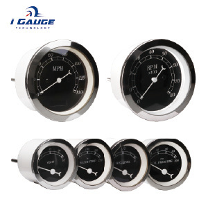 Kit de 6 Indicadores Clásicos Universales de 85mm / 52mm con Bisel de Acero Inoxidable SS316 y Carátula Blanca - Product Image 1