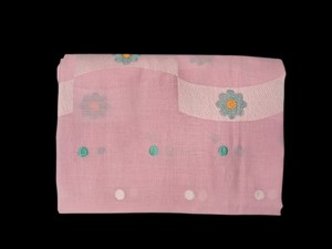 ผ้าปักคอตตอนระดับพรีเมียมลายดอกไม้สีชมพูอ่อนวัสดุแต่งตาทรงเรขาคณิตแบบหยัก - Product Image 3