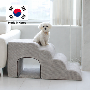 Escaleras Modernas Grises de 4 Peldaños para Mascotas, Escaleras Interiores Duraderas, Lavables y Desmontables, Hechas en Corea - Product Image 1