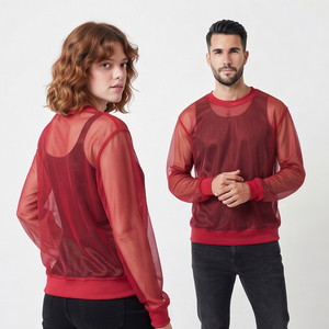 Transparent Pullover Women Sexy Mesh Sweatshirt Long Sleeve Lightweight Sheer Mesh <b>Shirt</b> Crewneck Polyester Transparent Tops - Product Image 2