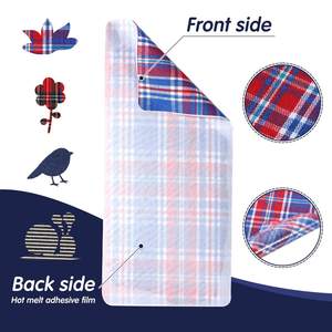 Patch thermocollant en jean imprimé à rayures et motifs quadrillés, taille personnalisée, pour vêtements et chapeaux - Product Image 1