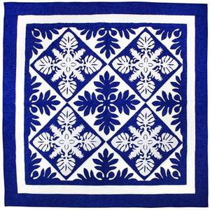 Indian Handmade 100% Cotton Material Blue And White Color Floral Print Style Light Weight Hawaiian <b>Quilt</b> For Home, Hotel <b>Bedding</b> - Product Image 1