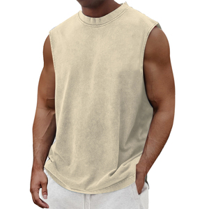 เสื้อกล้ามผู้ชาย CAULT ARRAY รุ่นวินเทจ ผ้าโพลีเอสเตอร์/คอตตอน ตัดขอบดิบ ทรงโอเวอร์ไซส์ แขนกุด สไตล์ฮิปฮอป เสื้อยืดแนวสตรีท ระบายอากาศได้ดี - Product Image 5
