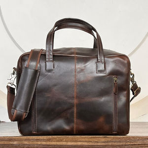 Wholesale Multifunctional Large Size Hand Tooled Leather Zipper Pocket Mummy Nappy Bag Multiple Compartment Travel <b>Storage</b> Bag - Product Image 5