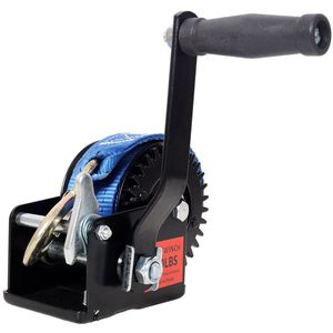 Argano Manuale Portatile da 800 libbre con Cinghia Blu da 6 Metri, Guscio Nero, Rapporto di Trasmissione 3.1:1, Cricchetto Bidirezionale, Argani Elettrici - Product Image 4