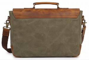 Vintage Genuine <b>Leather</b> Sling Bag Messenger Laptop <b>Briefcase</b> Office Satchel Business Travel Fashion Luxury 15x4x11 Inch Buckle - Product Image 5