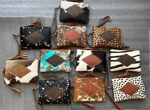 Nueva bolsa de cuero de piel de vaca hecha a mano Real, billeteras de cuero pequeñas con borlas de cuero para el pelo, carteras elegantes para mujer - Product Image 4