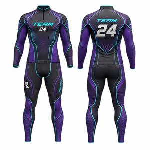 Traje de Compresión Completo Team 24, Sublimado, Spandex, Poliéster, Secado Rápido, Patrón Geométrico, Cuello Redondo, Malla Elástica - Product Image 1