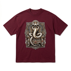 Sacred Sunflower Mandala T-Shirt | Cream <b>White</b> 240 GSM Heavyweight Cotton <b>Tee</b> with Geometric Line Art - Product Image 2