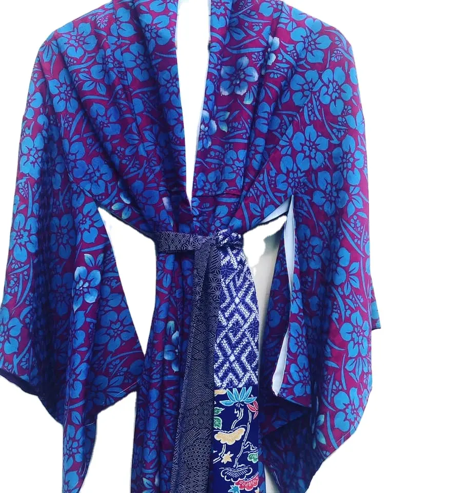Paisley Floral silk dressing robes for Bridesmaid Gown Robes Blossoms Silk Stain Kimono Robe Dressing Gown