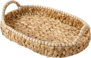 Home Riverrun Grove Bandeja Decorativa Tejida de 17 Pulgadas, Cesta Grande de Jacinto de Agua Natural con Asas de Madera para Decoración de Mesa de Centro - Product Image 2