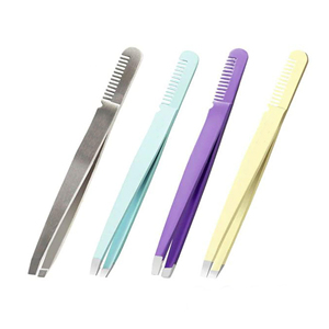 Pince à épiler double embout avec peigne pour cils et sourcils, finition mate, logo personnalisé, fabricant en gros - Product Image 6
