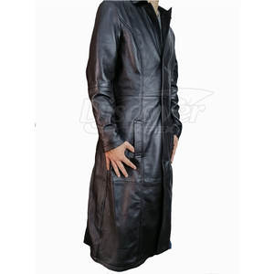 เสื้อโค้ทหนังยาวผู้ชาย ราคาขายส่ง เสื้อโค้ทหนัง PU แฟชั่นผู้ชายทรงเข้ารูป เสื้อโค้ทหนังยาวสำหรับขายออนไลน์ - Product Image 3