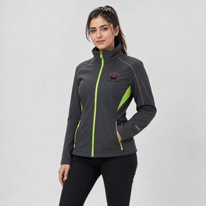 Veste softshell pour femme en tissu extensible doux, construction confortable, design flexible, vêtement d'extérieur haut de gamme résistant aux intempéries - Product Image 1